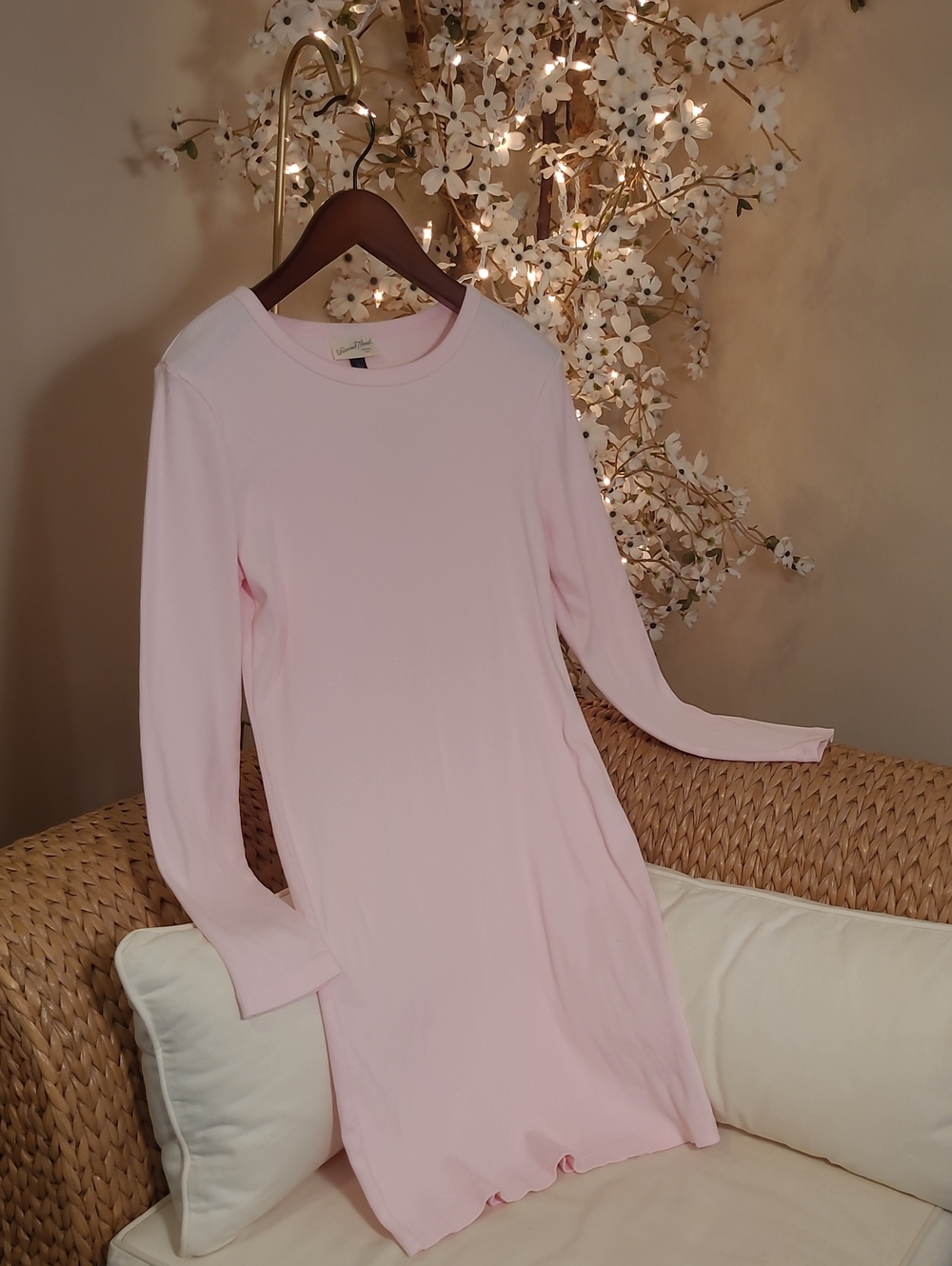 NWT Light Pink Long Sleeve Ribbed Dress
